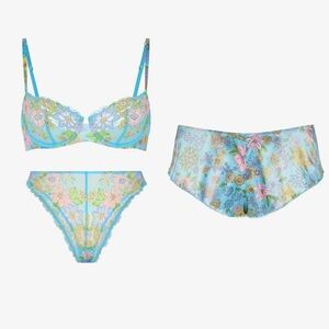 Savage X Fenty JUICY PURPLE FLOWER POPPY PRINT 3 PIECE SET